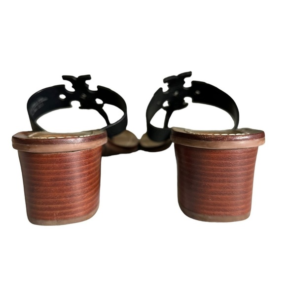 Tory Burch Black Moore Elba Tumbled Leather Thong in Black size 9 - Picture 14 of 15